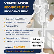 ventilador recargable Eko 16 pulgadas envio incluído con 6 meses de garantía. yoafadia 💯 - Img 55660815