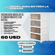 🧺 ORGANIZADOR MODULAR DE 4 COMPARTIMENTOS CON RUEDAS 💰 Precio: 60 USD - Img 54682845