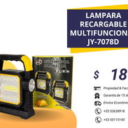 LAMPARA RECARGABLE MULTIFUNCIONAL CON PANEL SOLAR - Img 52698113