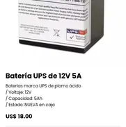 Batería UPS de 12V 5A. Nueva a estrenar - Img 49531753