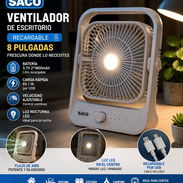 Ventilador Recargable SACO – 8 Pulgadas - Img 56189977