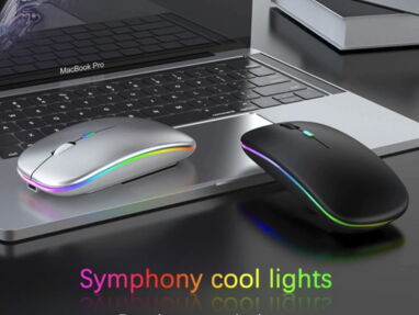 Mouse inalambrico RGB recargable (EXTRA SLIM) *Mouse Gamer 2,4 GHz 1600DPI *FUNCIONA POR BLUETOOTH Y POR USB - Img 43090504