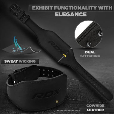 ✔️faja para gym RDX Cinturón de levantamiento de pesas, gimnasio y fitness talla M(23-30) - Img 123398587