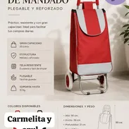 ‼️Carrito de mandado‼️ Precio: 25 usd  Carrito De Mandado Plegable Reforzado Con Ruedas, Super Multiusos Estructura Meta - Img 58021326