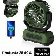 Ventiladores recargables con lámpara y puerto para cargar celulares - Img 55423672