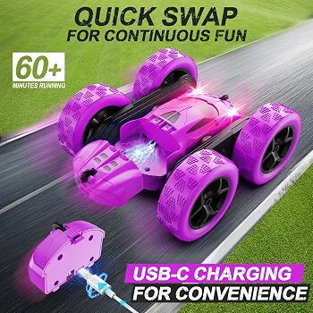 🚗💨 COCHE RC STUNT 4WD – ¡ACROBACIAS SIN LÍMITES! 🔥  🎮 Control remoto 2,4 GHz 🔄 Giros y volteretas 360° 💡 Luces LED - 2/3