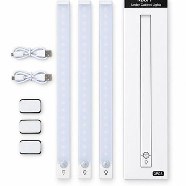 Juego de 3 lámparas LED con sensor de movimiento, recargables, 30 cm — NBUFF - 2/4