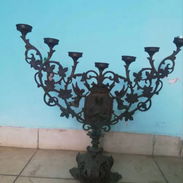 Candelabro sagrado de 7 brazos.  Estilo neogótico.  Época: Siglo XIX.  Eclesiástico.  Francés. - Img 54204281