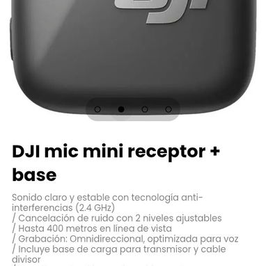 DJI mic mini receptor + base Sonido claro y estable con tecnología anti-interferencias (2.4 GHz) - 2/4