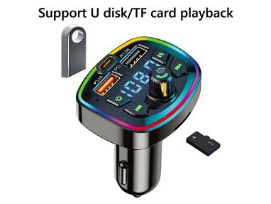 ✳️ Transmisor FM/Reproductor MP3 para Carro NUEVO ⭕️  Reproductora MP3 SUPER CALIDAD con Carga Rápida Bluetooth USB - Img main-image-45549455