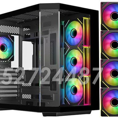 Chasis Gaming Semi panorámico DIYPC ARGB-N3-BK + 4 fanes ARGB 120mm - Img 103483650