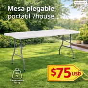 Mesas Plegables Portátiles Rectangulares de 180 cm 7house precio 75 usd - Img 58060124