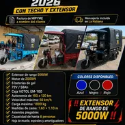 *Triciclo topmaq 2026 con techo y con extensor de 5000w ofertazo - Img 56776338