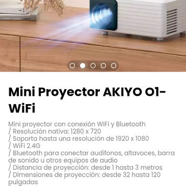 Mini Proyector AKIYO O1-WiFi. Compatible con Fire TV Stick y Chromcast - Img 113470606