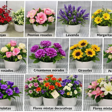 Macetas con flores y ramos artificiales.  VENTA POR CANTIDAD - 2/3