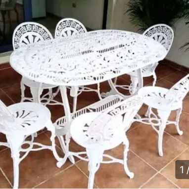 Buenas noches, estoy interesado en comprar un juego comedor de aluminio fundido para el patio Quien tenga o quien venda - Img 125054399