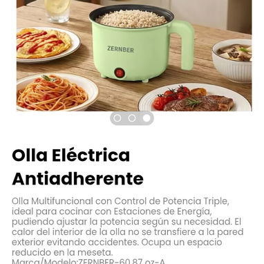 Olla Eléctrica Antiadherente. Olla Multifuncional con Control de Potencia Triple, ideal para cocinar con Estaciones - 3/3