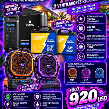 Inversor, Batería, Ventiladores recargable etc - 2/2