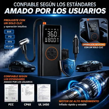 Inflador de Neumáticos Portátil 150 PSI con. Función Inteligente. Nuevo en caja. - 5/5