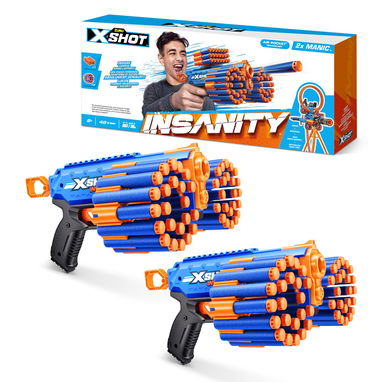 🍒ZURU X-Shot Insanity 2x Manic Blasters🍒Pistola de Juguete para los peques de Casa - 2/3