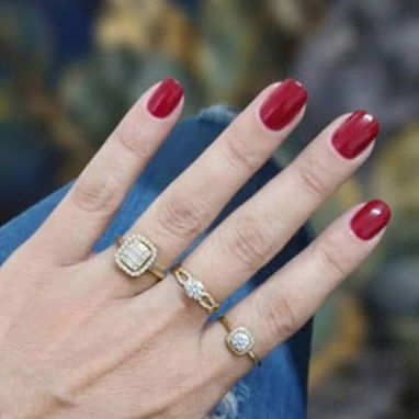 Juego de anillos de compromiso y anillos para mujer de oro 10k - 9/10
