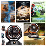 Vendo Ventilador de Camping con Luz y Control Remoto, Funciona con Batería, 4 Lámparas LED, 8 Velocidades - Img 56812802