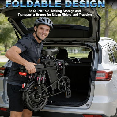 BICICLETA ELÉCTRICA PLEGABLE 14" 1200W 48V - NUEVA EN CAJA - $500 USD - 5/6