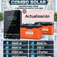 Combo solar: inversor SUMRY 4000 W y 2 baterías Eco-Worthy 12.8V 100 Ah - Img 57805920