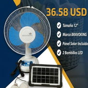 VENTILADOR DE MESA RECARGABLE BRAVOKING 12" CON PANEL Y BOMBILLAS - Img 54906537