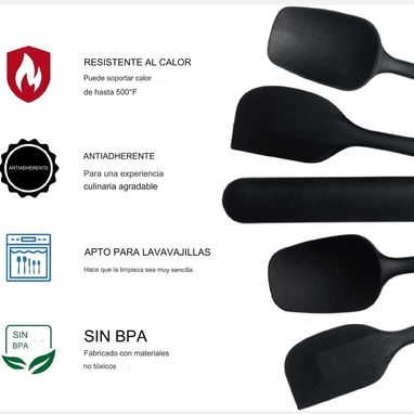 Espátulas Ovente Premium - Set de 5 espátulas de silicona 🌐 - 5/8