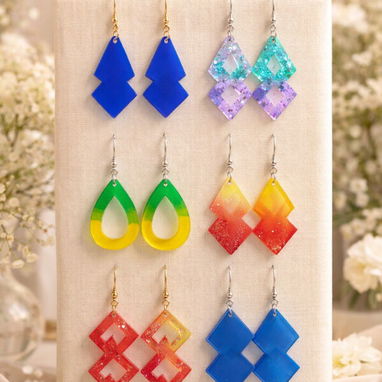 Aretes de resina. Joyería Artesanal Always - Img 123208213