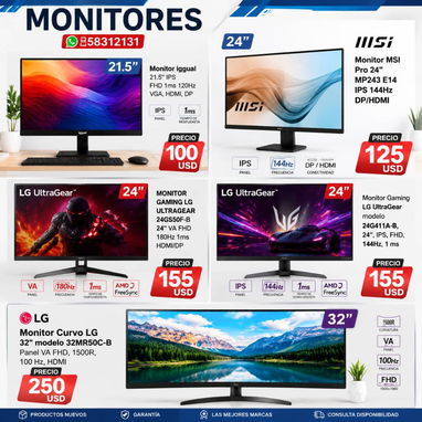 Monitor Curvo LG 32" modelo 32MR50C-B, Panel VA FHD 1920x1080 1500R, 100 Hz - Img 126811140