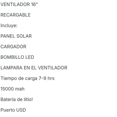 Ventilador Recargable  • E&E • Con Panel Solar + Bombillo • Precio 65 USD •  Garantía 1 mes  • Factura y 🎈❤️💚 - Img 120751817