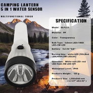 Lámpara de campamento 5 en 1, linterna de emergencia, sensor de agua al aire libre, equipo de supervivencia y suministro - Img 55881203