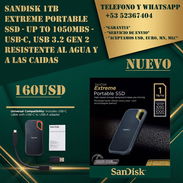 Disco Duro Sandisk Extreme Portable SSD - Up to 1050mbs, USB C, USB 3.2 Gen 2 Resistente al agua y a las caidas - Img 55862786