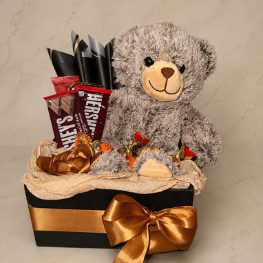 Peluche en Caja con Chocolates y Flores Eternas 🌹🐻✨ - Img 121131153