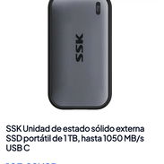 SSK Unidad de estado sólido externa SSD portátil de 1 TB, hasta 1050 MB/s USB C - Img 56909486