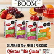 Gelatina BOOM 40g, rinde 5 porciones (La caja trae 48 unidades) Sabores: Fresa, Frutos rojos, Uva, Naranja - Img 56465220
