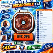 VENTILADOR RECARGABLE F18, NUEVO EN SU CAJA CON ENTREGA DE FACTURA PARA SU GARANTÍA. VARIEDAD DE VENTILADORES - Img 57861371