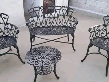Mesas de 4 sillas y juegos de sofá con butacas para exterior. Muebles de aluminio para exterior esmaltados - Img 68026601