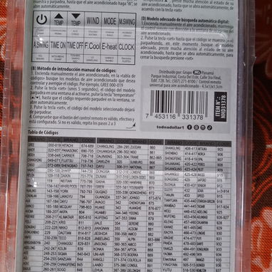 Vendo control remoto universal para Aire acondicionado y Splits. Lo estrena ud. - Img 124255867