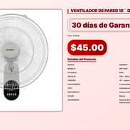 VENTILADOR DE PARED 18´´ DESMATT . - Img 56933858