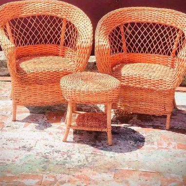 Juego de Sala Exterior/Interior en Mimbre Natural 🛋️ Incluye sofá, 2 sillones y mesa central ( LOS HACEMOS x ENCARGOS ) - 6/8
