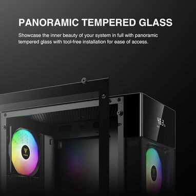 GAMDIAS ATX AURA GC5 MidTower con vidrio templado, 3 ventiladores RGB - Img 103733428