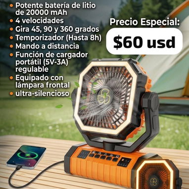 Ventiladores recargables con luces LED. Varios modelos. Entrega gratis - Img 126913975
