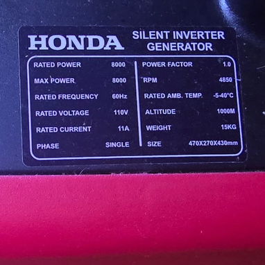 Planta electrica Inverter Honda silenciosa 8000 W - 2/3