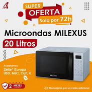 💥 *Microondas-Milexus  20 L* 💥    💰 *Precio:* 90 USD   🚚 Mensajería adicional ✅ Capacidad: 20 L   🍽️ Para preparar - Img 56068441