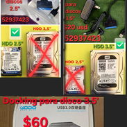 Adaptador USB-SATA 2.5. Adaptador USB-SATA 3.5. Docking 2.5/3.5. Cajas 2.5 - Img 58180684