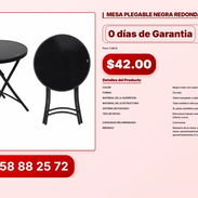 MESA PLEGABLE NEGRA REDONDA VPT#-0043 - Img 56823097