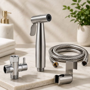 🛍️ Rociador para el baño con valvula de ángulo - 4/5